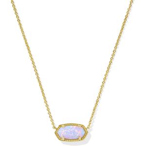 Kendra Scott Elisa Oval Pendant Necklace in Red White and Blue Star Illusion and Gold(GOLD – LILAC KYOCERA OPAL)