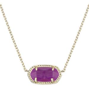 Kendra Scott Elisa Oval Pendant Necklace in Red White and Blue Star Illusion and Gold(GOLD – PURPLE JADE)