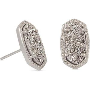 Kendra Scott Ellie Stud Earrings for Women, Fashion Jewelry(RHODIUM – PLATINUM DRUSY)