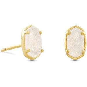 Kendra Scott Emilie Stud Earrings for Women, Fashion Jewelry(GOLD – IRIDESCENT DRUSY)