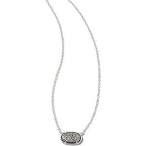 Kendra Scott® Grayson Stone Pendant Necklace – Brass Construction – 14K Gold Plating – Lobster Clasp(RHODIUM – PLATINUM DRUSY)