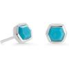 Kendra Scott Davie Stud Earrings, Fine Jewelry for Women(STERLING SILVER – TURQUOISE)