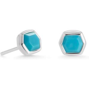 Kendra Scott Davie Stud Earrings, Fine Jewelry for Women(STERLING SILVER – TURQUOISE)