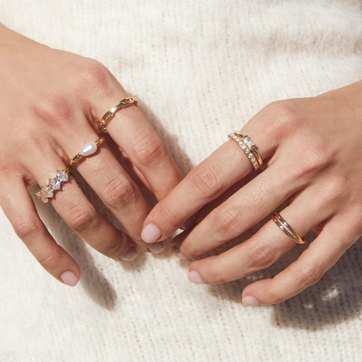 imageKendra Scott Leighton Pearl Band RingGOLD WHITE PEARL