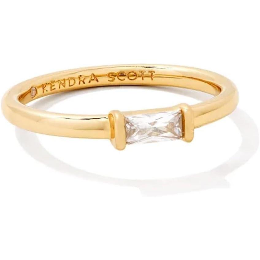 imageKendra Scott Juliette Band Ring in White Crystal Fashion Jewelry for WomenGOLD  WHITE CRYSTAL