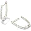 Kendra Scott Ellen Luxe Sterling Silver Huggie Earrings in White Sapphire, Fine Jewelry for Women