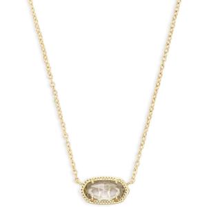 Kendra Scott Elisa Pendant Necklace for Women, Fashion Jewelry, 14k Gold-Plated(GOLD – CRYSTAL CLEAR GLASS)