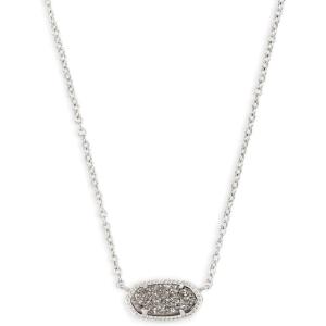 Kendra Scott Elisa Pendant Necklace for Women, Fashion Jewelry, 14k Gold-Plated(RHODIUM – PLATINUM DRUSY)
