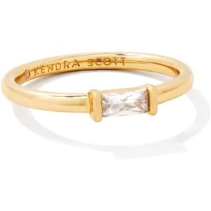 Kendra Scott Juliette Band Ring in White Crystal, Fashion Jewelry for Women(GOLD – WHITE CRYSTAL)