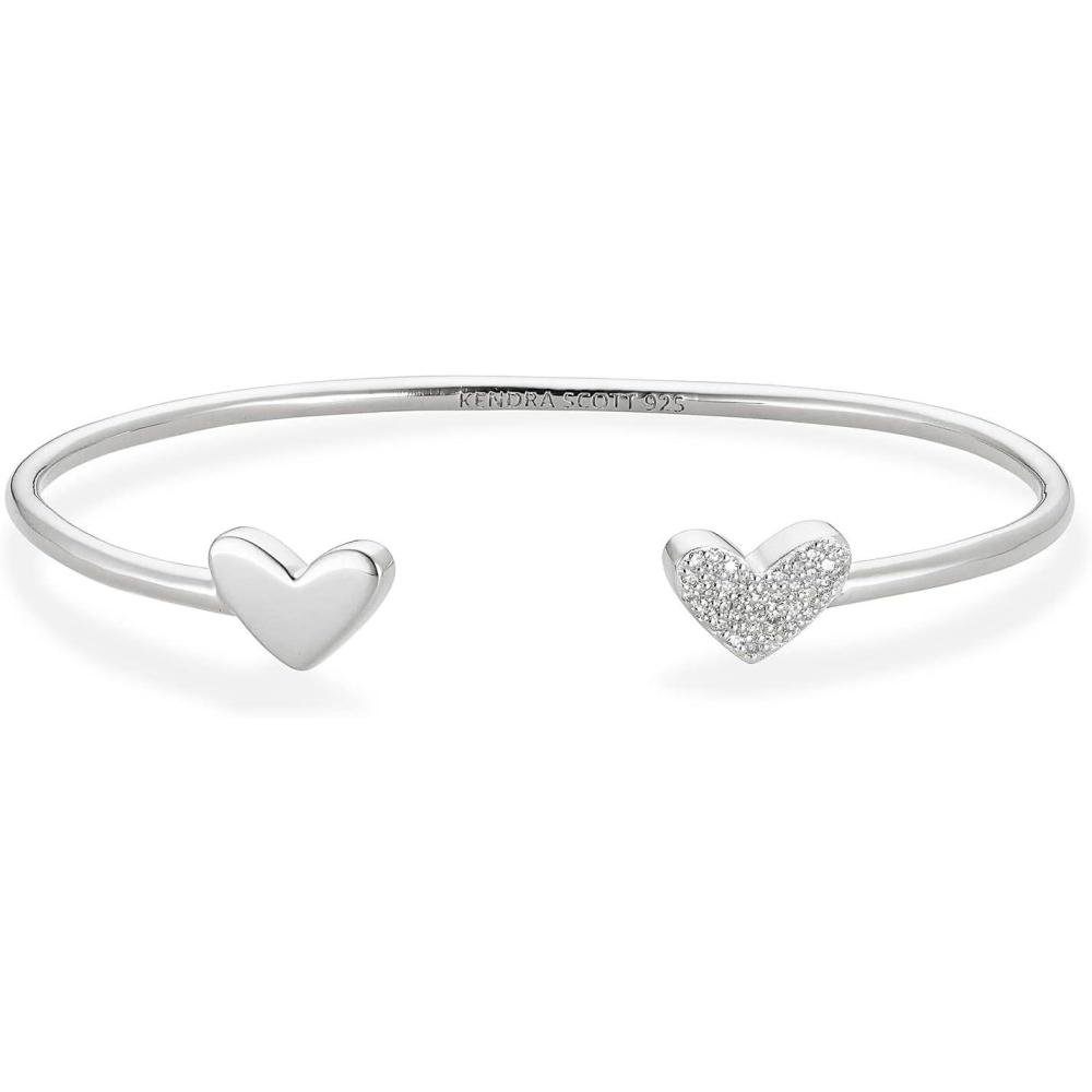 imageKendra Scott Ari Heart Sterling Silver Cuff Bracelet in White Diamond Fine Jewelry for Women