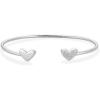 Kendra Scott Ari Heart Sterling Silver Cuff Bracelet in White Diamond, Fine Jewelry for Women