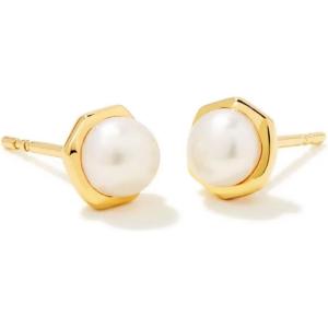 Kendra Scott Davie Pearl Stud Earring, 18k Gold Vermeil, White Pearl