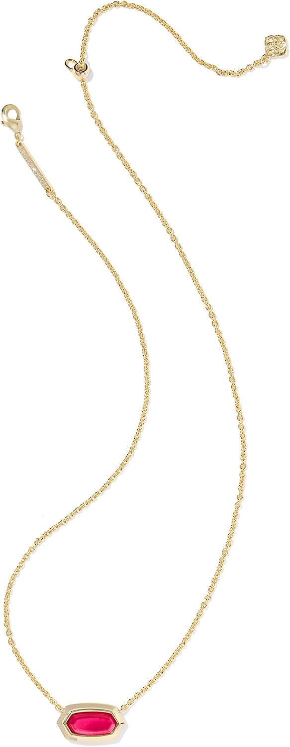 imageKendra Scott Elisa Bezel Short Pendant Necklace Fashion Jewelry for WomenGOLD CARMINE RED ILLUSION