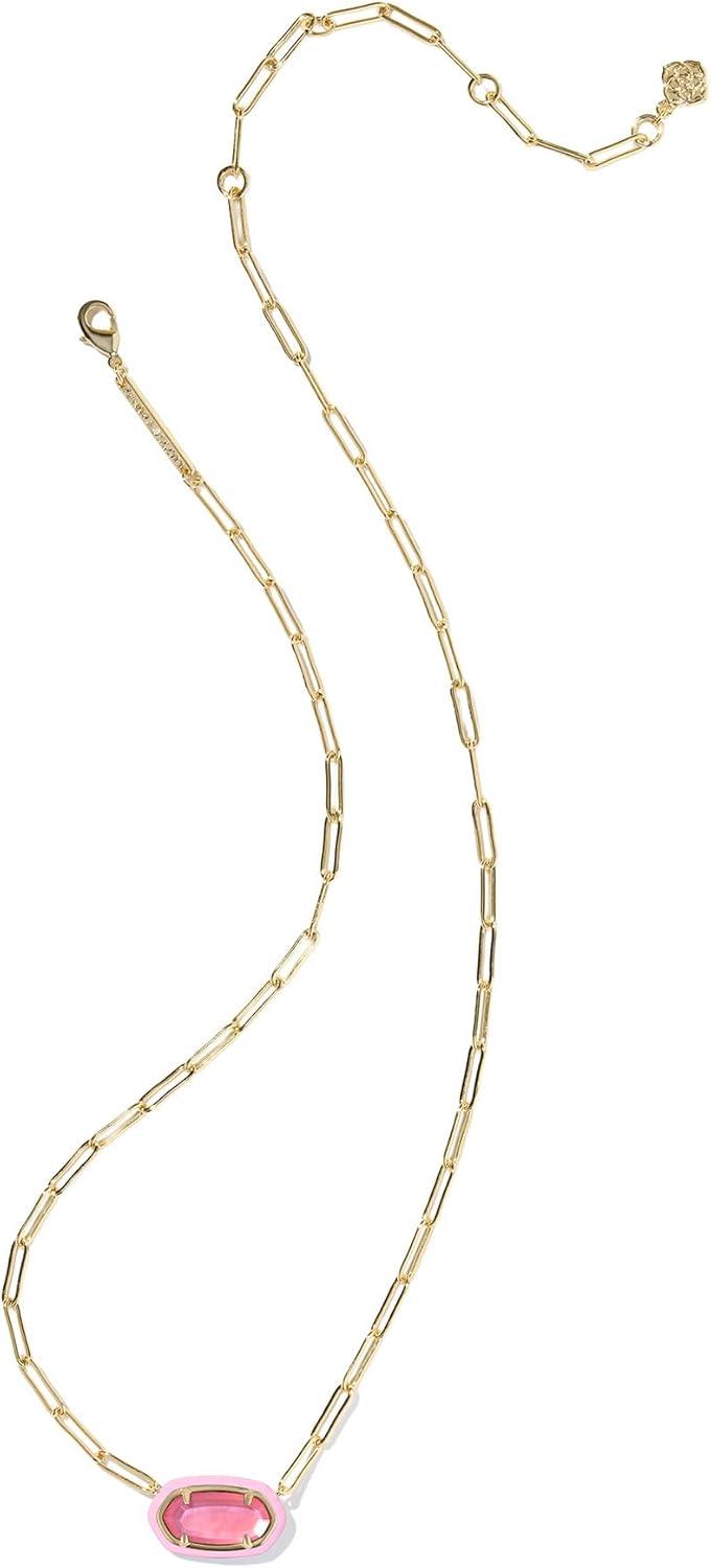 imageKendra Scott Elisa Enamel Frame Paperclip Necklace Fashion Jewelry for WomenBRIGHT PINK ILLUSION