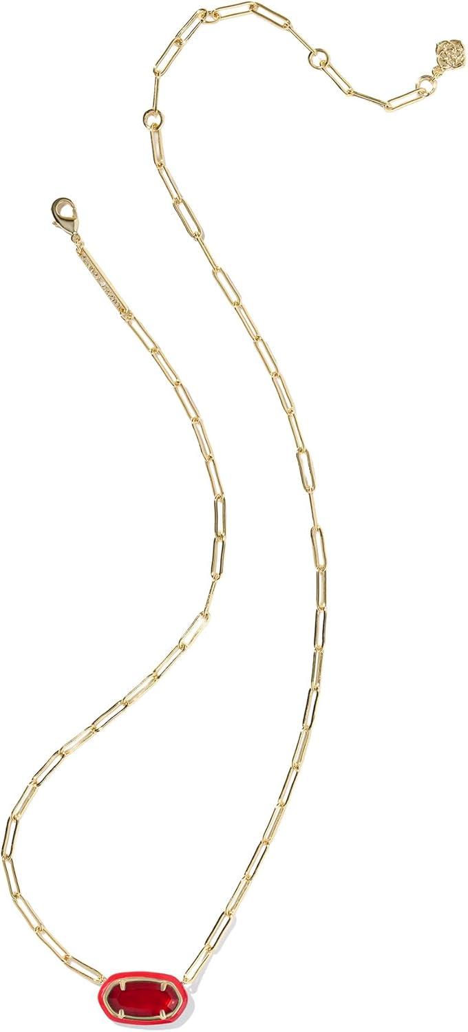 imageKendra Scott Elisa Enamel Frame Paperclip Necklace Fashion Jewelry for WomenRED ILLUSION