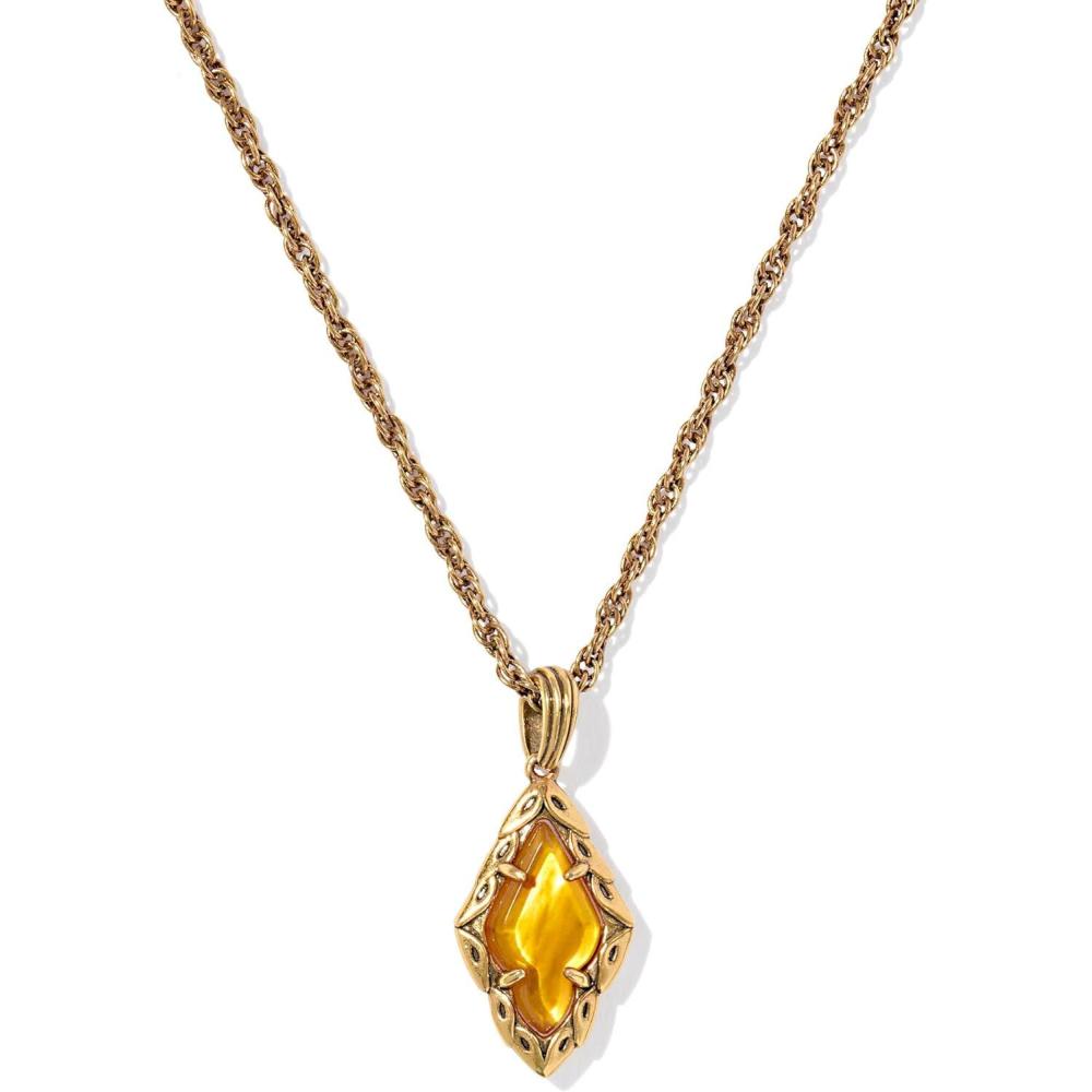 imageKendra Scott Adeline Short Pendant Necklace Fashion Jewelry for WomenMARBLED AMBER ILLUSION
