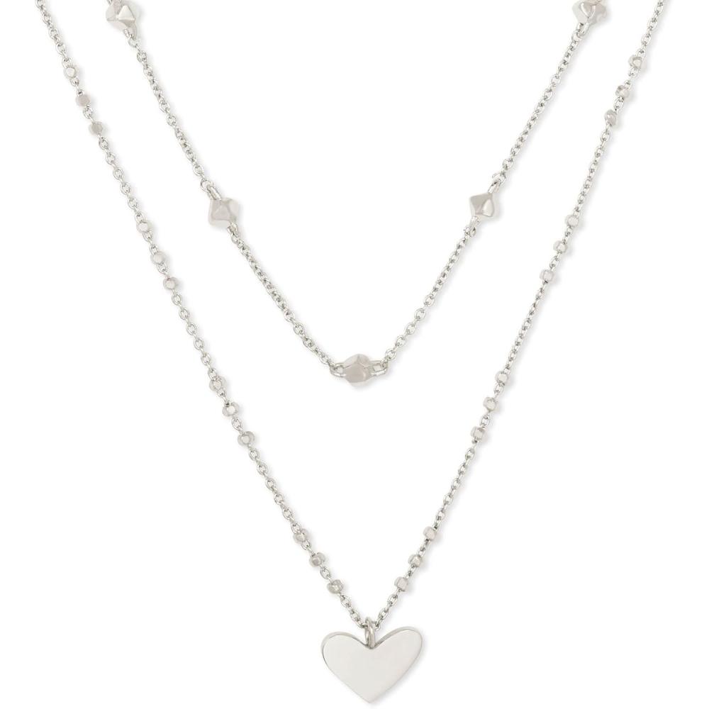 imageKendra Scott Ari Heart Multistrand Necklace Fashion Jewelry for WomenRHODIUM METAL