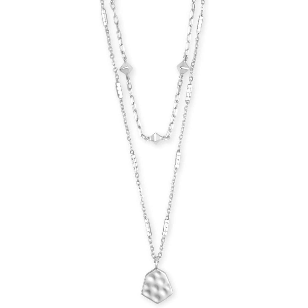 imageKendra Scott Clove Multi Strand Adjustable Length Necklace for Women Fashion JewelryBRIGHT SILVER  WHITE GOLD METAL