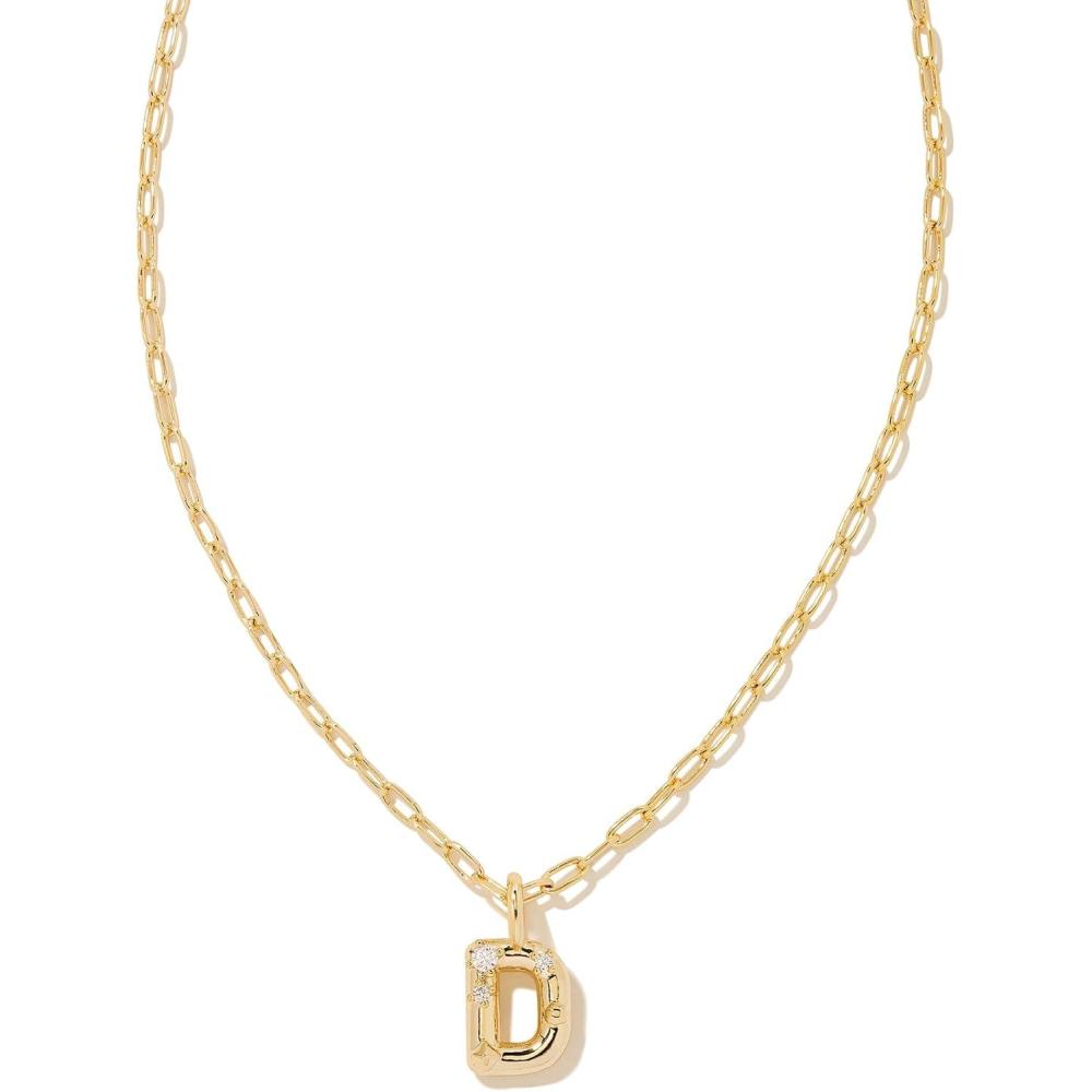 imageKendra Scott Crystal Letter Short Pendant Necklace Fashion Jewelry for WomenLetter D GOLDPLATED