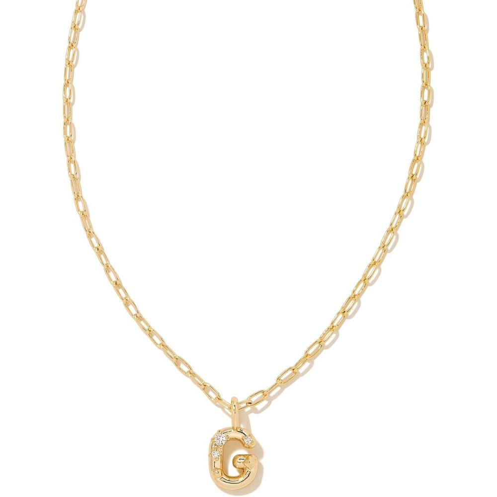 imageKendra Scott Crystal Letter Short Pendant Necklace Fashion Jewelry for WomenLetter G GOLDPLATED