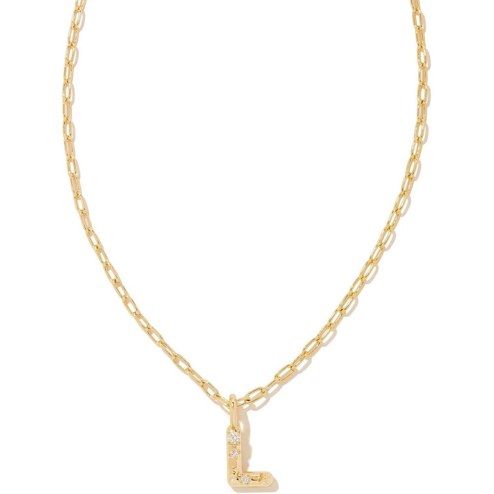 imageKendra Scott Crystal Letter Short Pendant Necklace Fashion Jewelry for WomenLetter L GOLDPLATED