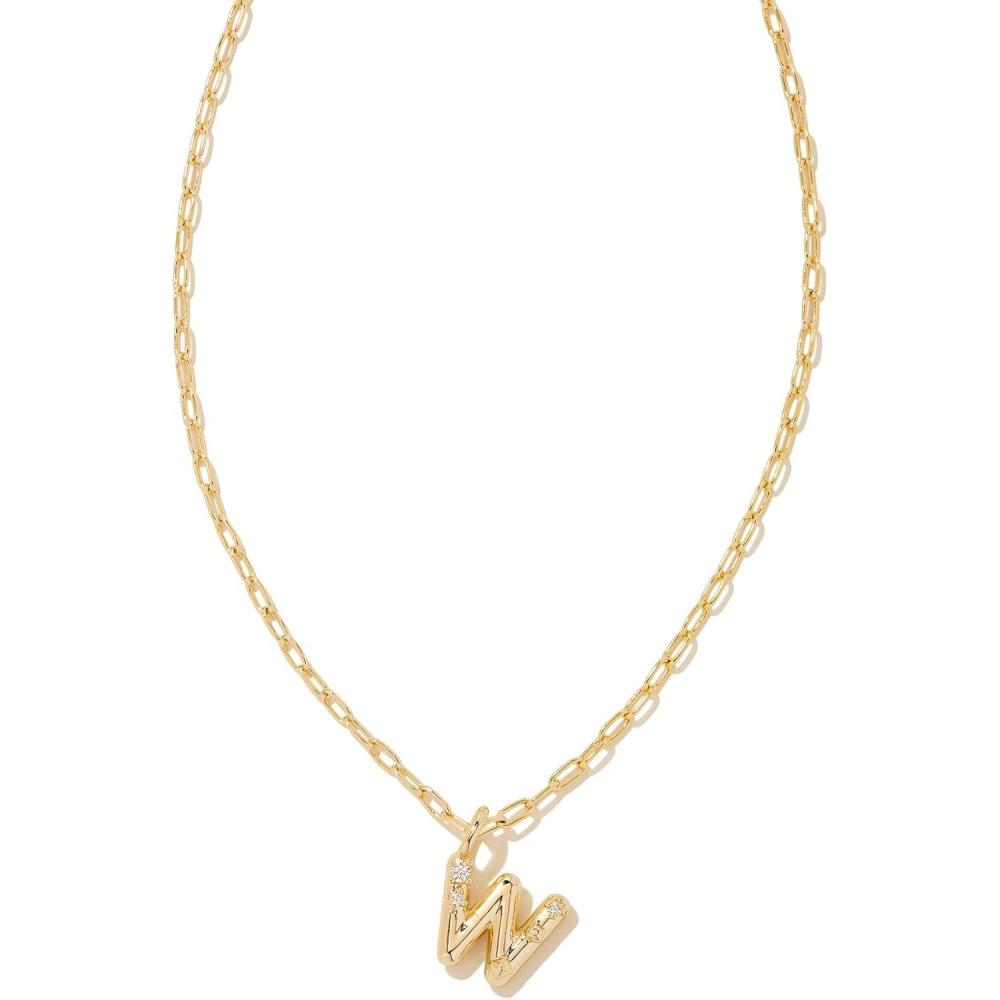imageKendra Scott Crystal Letter Short Pendant Necklace Fashion Jewelry for WomenLetter W GOLDPLATED