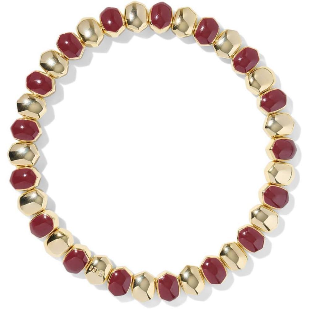 imageKendra Scott Daphne Enamel Stretch Bracelet Fashion Jewelry for WomenGold Burgundy Enamel