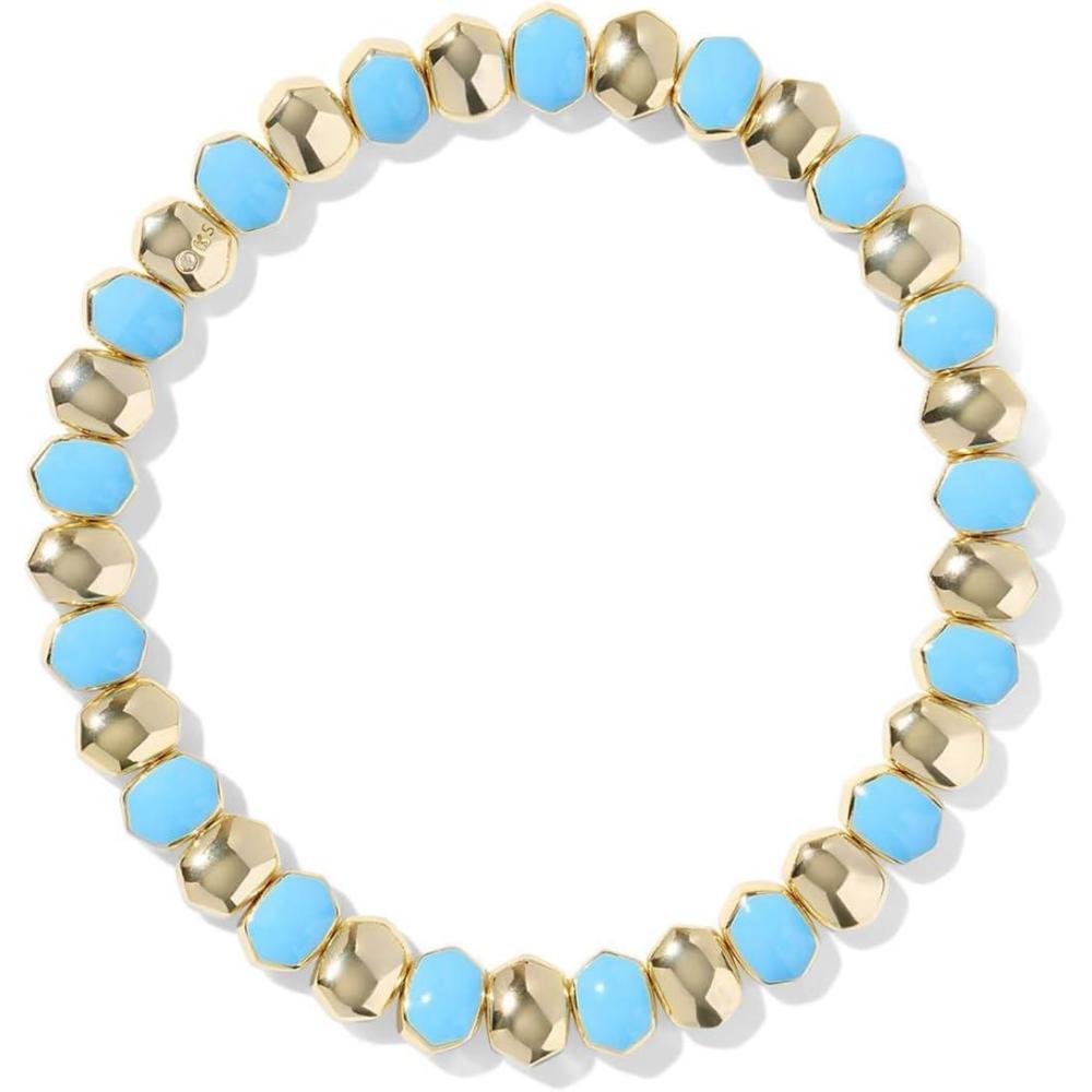 imageKendra Scott Daphne Enamel Stretch Bracelet Fashion Jewelry for WomenGold Light Blue Enamel