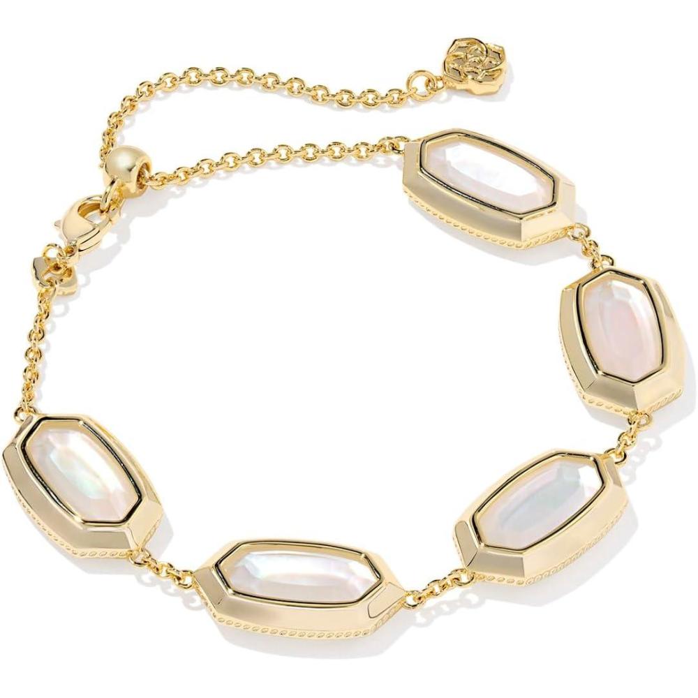 imageKendra Scott Elaina Bezel Delicate Chain Bracelet Fashion Jewelry for WomenGOLD  IVORY MOTHER OF PEARL