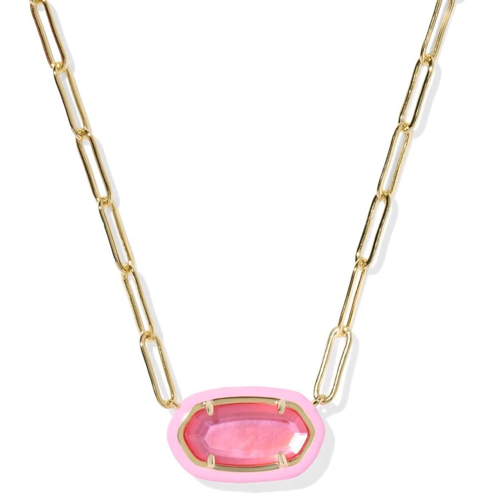 imageKendra Scott Elisa Enamel Frame Paperclip Necklace Fashion Jewelry for WomenBRIGHT PINK ILLUSION