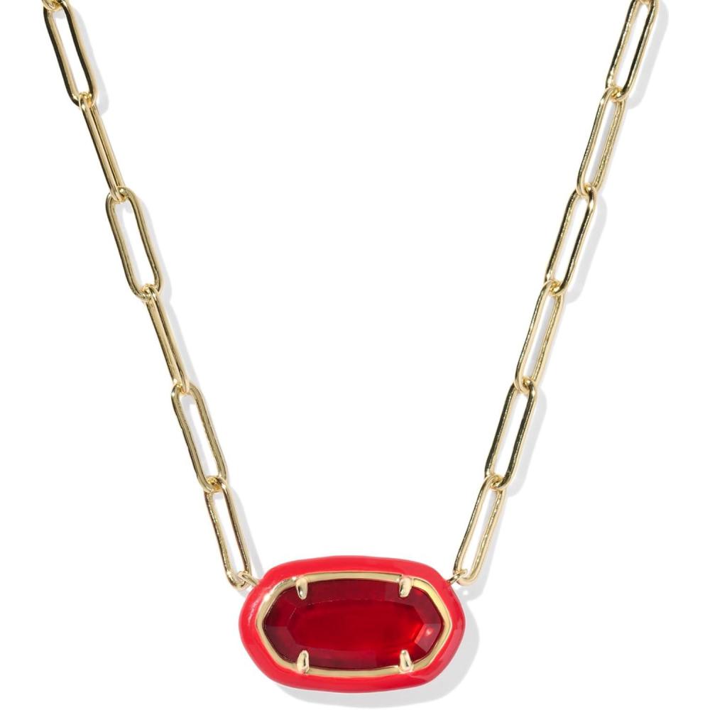 imageKendra Scott Elisa Enamel Frame Paperclip Necklace Fashion Jewelry for WomenRED ILLUSION