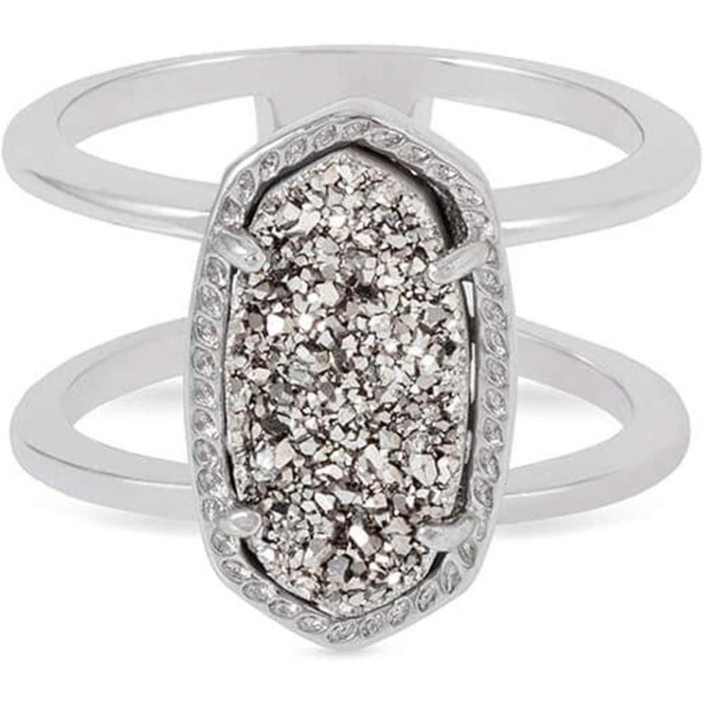imageKendra Scott Elyse Ring for Women Fashion JewelryRHODIUM  PLATINUM DRUSY