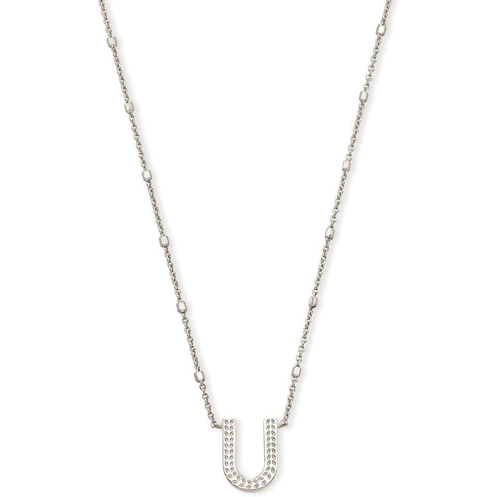 imageKendra Scott Letters AZ Pendant Necklace for Women Fashion Jewelry RhodiumPlated BrassLetter U
