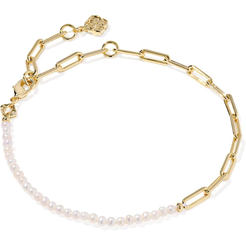 imageKendra Scott Markie Half Chain Bracelet in Freshwater Cultured Pearl Fashion Jewelry for WomenGOLDFRESHWATER CULTURED PEARL