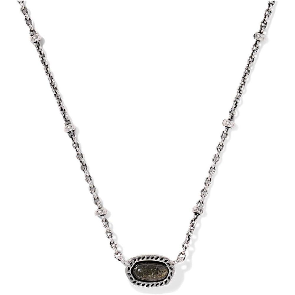 imageKendra Scott Mini Elisa 14k GoldPlated Satellite Short Pendant Necklace Fashion Jewelry for WomenVintage Silver Golden Obsidian