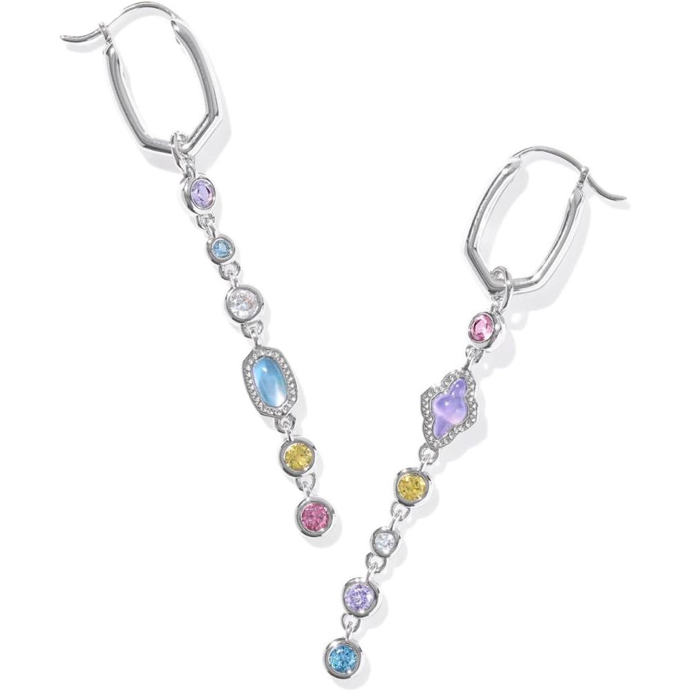 imageKendra Scott Mini Elisa Abbie Huggie Earrings Fashion Jewelry for WomenRHODIUM MULTI MIX