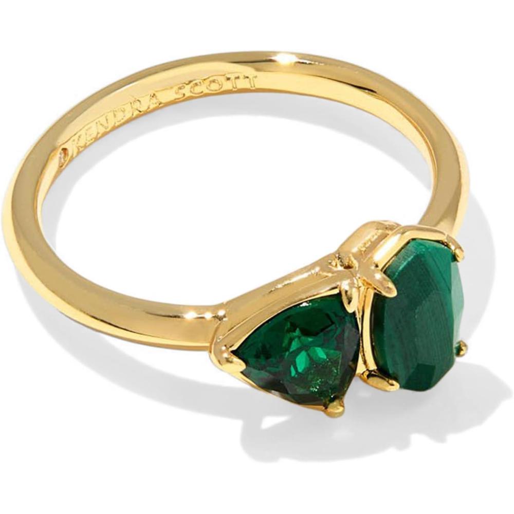 imageKendra Scott Tatum Band Ring Fashion Jewelry for WomenGold Green Mix