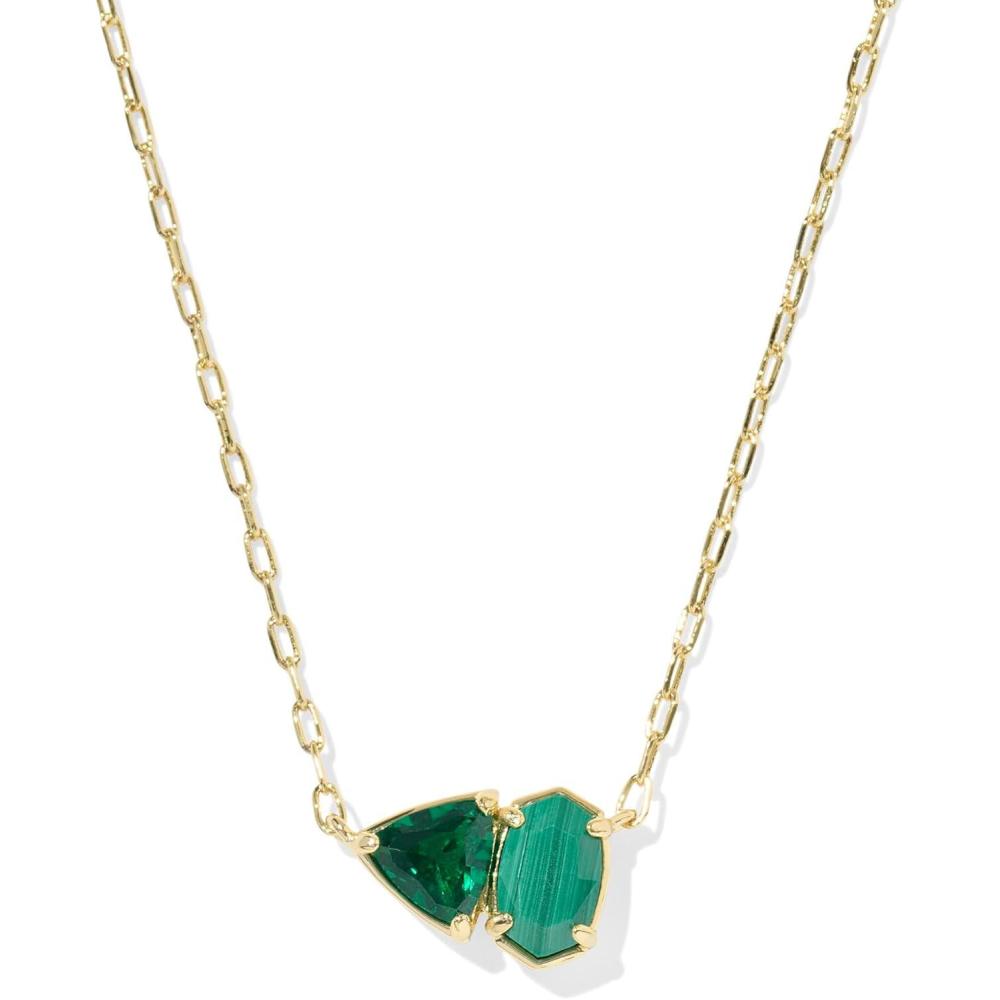 imageKendra Scott Tatum Short Pendant Necklace Fashion Jewelry for WomenGOLD GREEN MIX