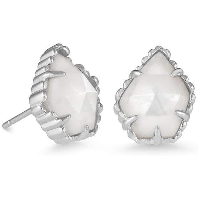 imageKendra Scott Tessa Stud Earrings for Women Fashion JewelryRHODIUM  Ivory MOTHER OF PEARL