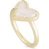 Kendra Scott Ari Heart Band Ring, Fashion Jewelry for Women(GOLD – IRIDESCENT DRUSY)