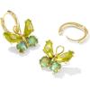 Kendra Scott Bianca Butterfly Huggie Earrings, Fashion Jewelry for Women(Gold Green Mix)