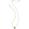 Kendra Scott Clover Short Pendant Necklace in Lime Green Magnesite, 14k Gold-Plated Brass, Fashion Jewelry for Women