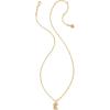 Kendra Scott Crystal Letter Short Pendant Necklace, Fashion Jewelry for Women(Letter E (GOLD-PLATED))