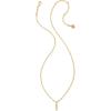 Kendra Scott Crystal Letter Short Pendant Necklace, Fashion Jewelry for Women(Letter I (GOLD-PLATED))