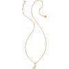 Kendra Scott Crystal Letter Short Pendant Necklace, Fashion Jewelry for Women(Letter J (GOLD-PLATED))