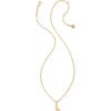 Kendra Scott Crystal Letter Short Pendant Necklace, Fashion Jewelry for Women(Letter L (GOLD-PLATED))