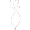 Kendra Scott Crystal Letter Short Pendant Necklace, Fashion Jewelry for Women(Letter M (RHODIUM-PLATED))