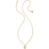 Kendra Scott Crystal Letter Short Pendant Necklace, Fashion Jewelry for Women(Letter O (GOLD-PLATED))