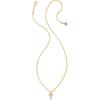 Kendra Scott Crystal Letter Short Pendant Necklace, Fashion Jewelry for Women(Letter T (GOLD-PLATED))