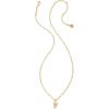 Kendra Scott Crystal Letter Short Pendant Necklace, Fashion Jewelry for Women(Letter V (GOLD-PLATED))